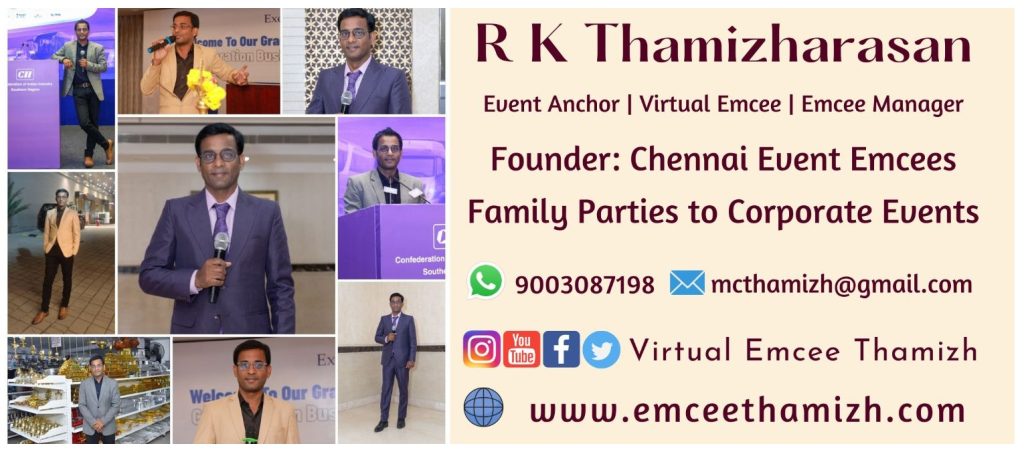 Chennai Male Emcee Thamizharasan Contact info