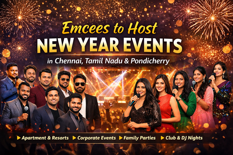 Emcees to Host New Year Events in Chennai, Tamil Nadu & Pondicherry